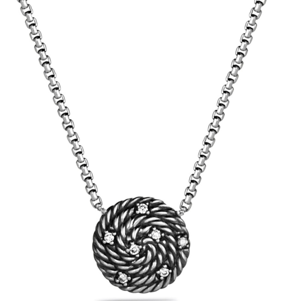Sold David Yurman cable coil pendant w/diamonds - Picture 3 of 8